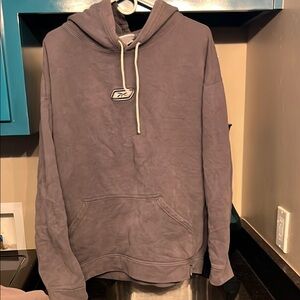 Reebok Gray Sweatshirt Pullover Hoodie Cotton-Blend